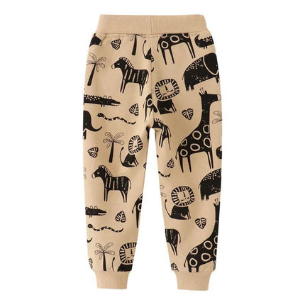 Baby Boy Animal All - Season Drawstring Sweatpants - Sweatpants - jumping meters - Mad Fly Essentials
