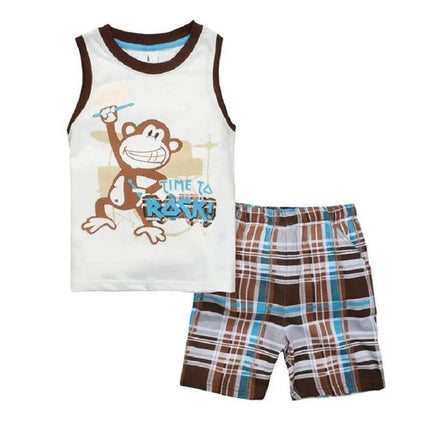 Baby Boy Animal Crab Plaid Sleepwear Pajama Set - Pajama Set - Hooyi - Mad Fly Essentials