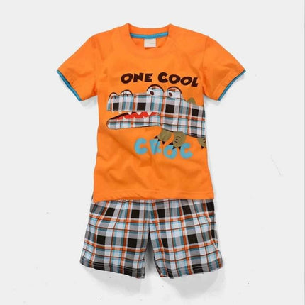 Baby Boy Animal Crab Plaid Sleepwear Pajama Set - Pajama Set - Hooyi - Mad Fly Essentials