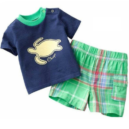 Baby Boy Animal Crab Plaid Sleepwear Pajama Set - Pajama Set - Hooyi - Mad Fly Essentials