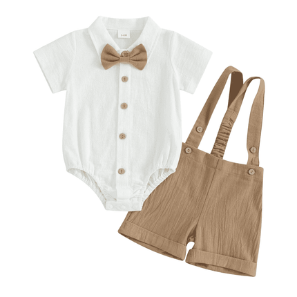 Baby Boy Blue Brown Clothing Set Gentleman Outfit - Gentleman Outfit - Top and top - Mad Fly Essentials