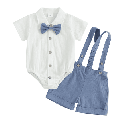 Baby Boy Blue Brown Gentleman Outfit - Mad Fly Essentials