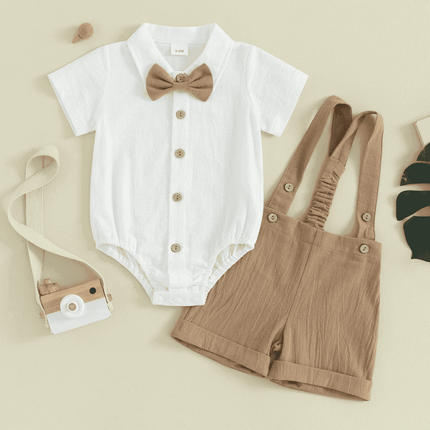 Baby Boy Blue Brown Clothing Set Gentleman Outfit - Gentleman Outfit - Top and top - Mad Fly Essentials