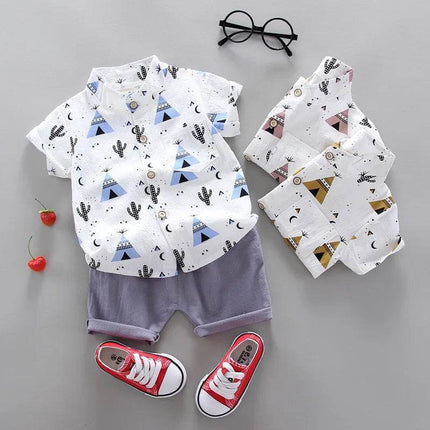 Baby Boy Blue Teepee Casual Clothing Set - Clothing Set - Baby Essentials - Mad Fly Essentials