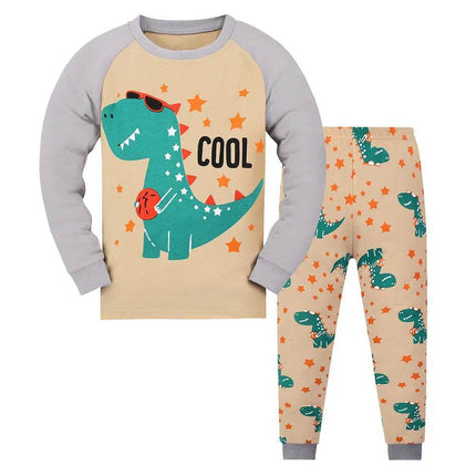 Baby Boy Cartoon Dinosaur 3D Pajama Set - Pajama Set - HORSE TOP - Mad Fly Essentials