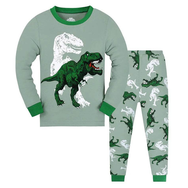 Baby Boy Cartoon Dinosaur 3D Pajama Set - Pajama Set - HORSE TOP - Mad Fly Essentials