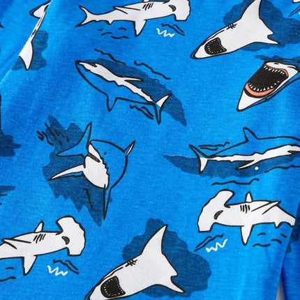 Baby Boy Cotton Shark Pajama Sleepwear Set - Sleepwear Set - Hooyi - Mad Fly Essentials
