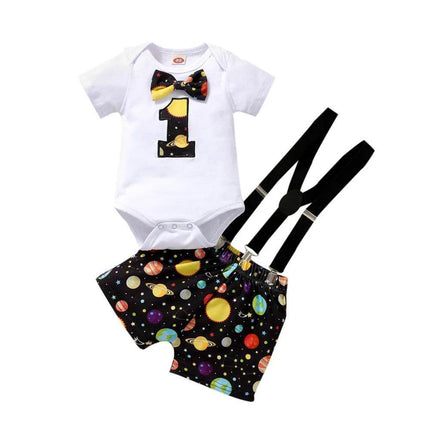 Baby Boy First Birthday Rompers Overall Clothing Set - Clothing Set - Prowow - Mad Fly Essentials