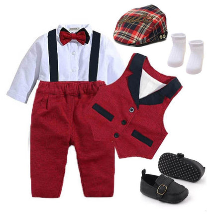 Baby Boy Formal Birthday Party Romper Gentleman Outfit - Gentleman Outfit - Bibihou - Mad Fly Essentials