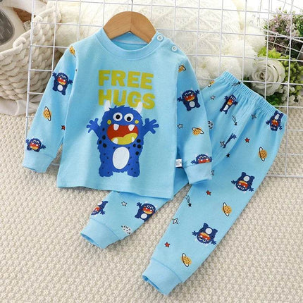 Baby Boy Funny Animal Long Sleepwear Pajama Set - Pajama Set - Hooyi - Mad Fly Essentials