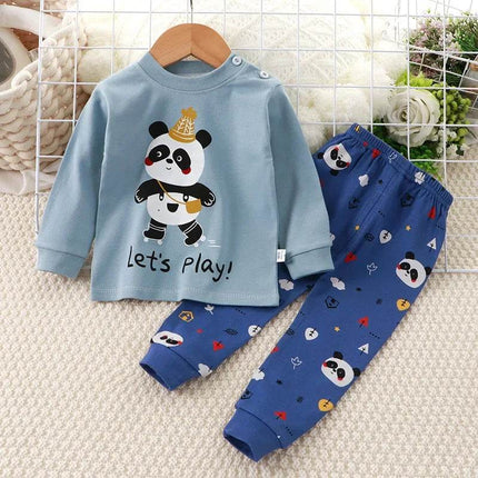 Baby Boy Funny Animal Long Sleepwear Pajama Set - Pajama Set - Hooyi - Mad Fly Essentials
