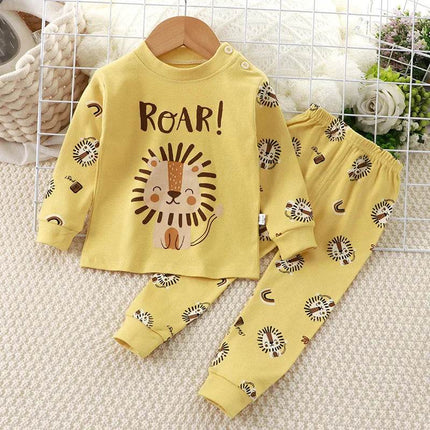 Baby Boy Funny Animal Long Sleepwear Pajama Set - Pajama Set - Hooyi - Mad Fly Essentials