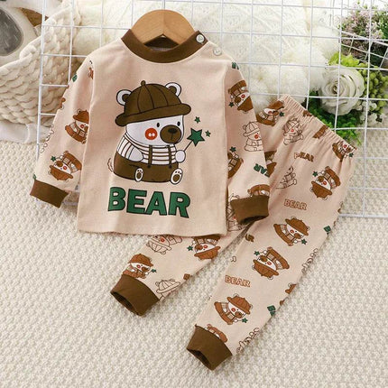 Baby Boy Funny Animal Long Sleepwear Pajama Set - Pajama Set - Hooyi - Mad Fly Essentials