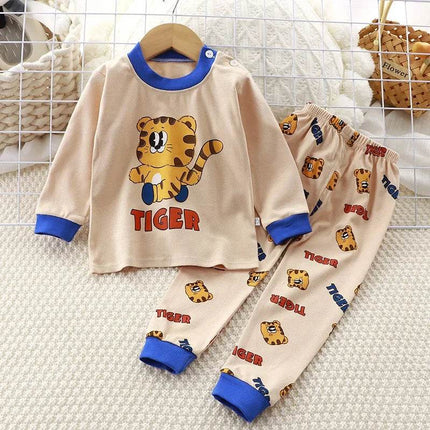 Baby Boy Funny Animal Long Sleepwear Pajama Set - Pajama Set - Hooyi - Mad Fly Essentials