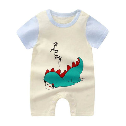 Boy Funny Animal Short Baby Romper - Baby Romper - fanfiluca - Mad Fly Essentials