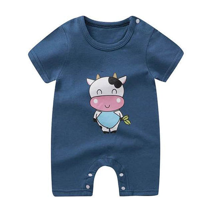 Boy Funny Animal Short Baby Romper - Baby Romper - fanfiluca - Mad Fly Essentials