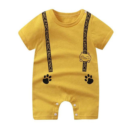 Boy Funny Animal Short Baby Romper - Baby Romper - fanfiluca - Mad Fly Essentials