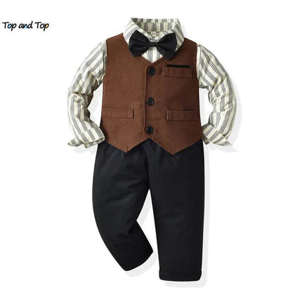 Baby Boy Bow Formal Gentleman Outfit - Mad Fly Essentials