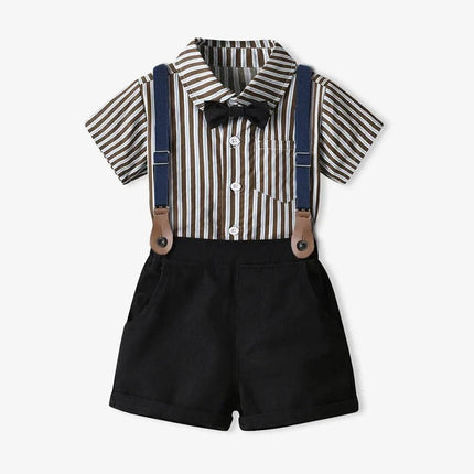 Baby Boy Formal Striped Clothing Set Gentleman Outfit - Gentleman Outfit - Top and top - Mad Fly Essentials