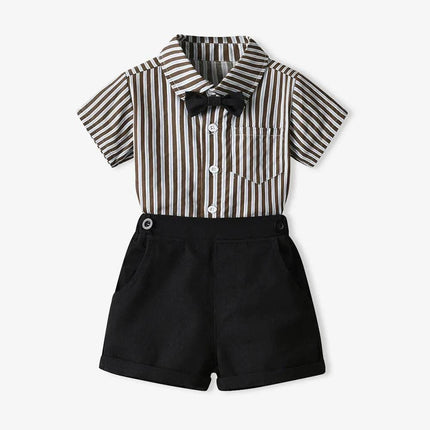 Baby Boy Formal Striped Clothing Set Gentleman Outfit - Gentleman Outfit - Top and top - Mad Fly Essentials