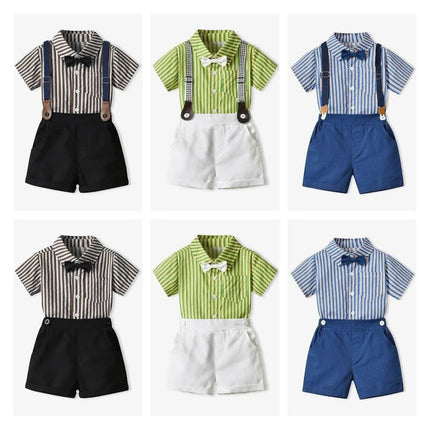 Baby Boy Formal Striped Clothing Set Gentleman Outfit - Gentleman Outfit - Top and top - Mad Fly Essentials