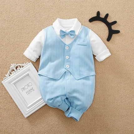 Baby Necktie Romper Jumpsuit Boys Dress Formal Wear - Boys Dress Formal Wear - Prowow - Mad Fly Essentials