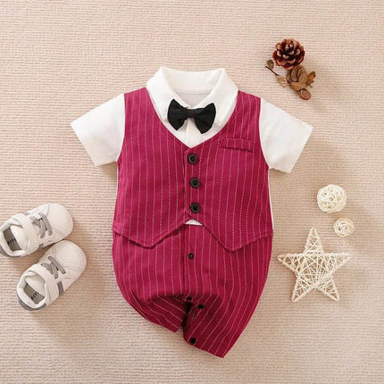 Baby Necktie Romper Jumpsuit Boys Dress Formal Wear - Boys Dress Formal Wear - Prowow - Mad Fly Essentials