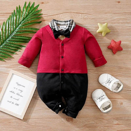 Baby Necktie Romper Jumpsuit Boys Dress Formal Wear - Boys Dress Formal Wear - Prowow - Mad Fly Essentials