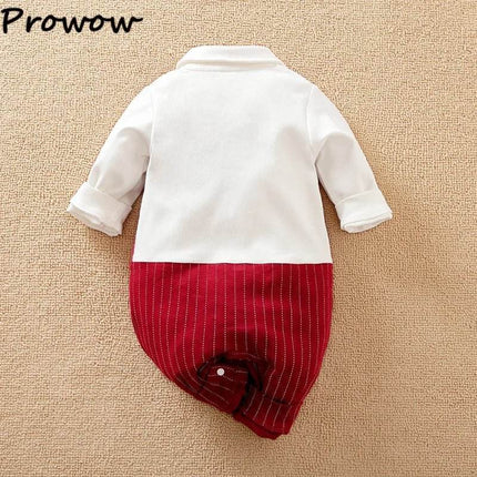 Baby Necktie Romper Jumpsuit Boys Dress Formal Wear - Boys Dress Formal Wear - Prowow - Mad Fly Essentials
