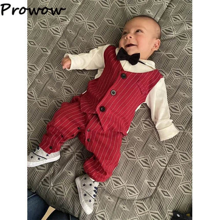 Baby Necktie Romper Jumpsuit Boys Dress Formal Wear - Boys Dress Formal Wear - Prowow - Mad Fly Essentials