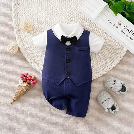 Baby Necktie Romper Jumpsuit Boys Dress Formal Wear - Boys Dress Formal Wear - Prowow - Mad Fly Essentials