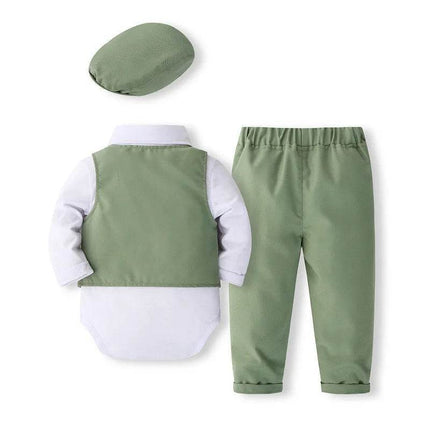 Baby Boy Green 5pc Formal Wedding Set Gentleman Outfit - Gentleman Outfit - Bibihou - Mad Fly Essentials