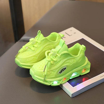 Baby Boy Luminous Black Sneakers Kids LED Shoes - Kids LED Shoes - OLOEY - Mad Fly Essentials