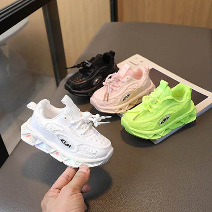 Baby Boy Luminous Black Sneakers Kids LED Shoes - Kids LED Shoes - OLOEY - Mad Fly Essentials