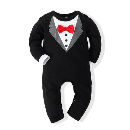 Baby Boy Long White - Black Romper - Baby Romper - PureMilk - Mad Fly Essentials