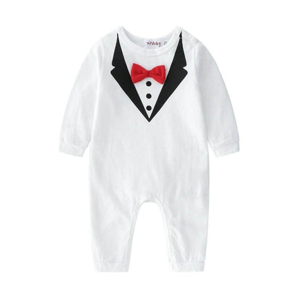 Baby Boy Long White - Black Romper - Baby Romper - PureMilk - Mad Fly Essentials