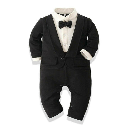 Baby Boy Long White - Black Romper - Baby Romper - PureMilk - Mad Fly Essentials