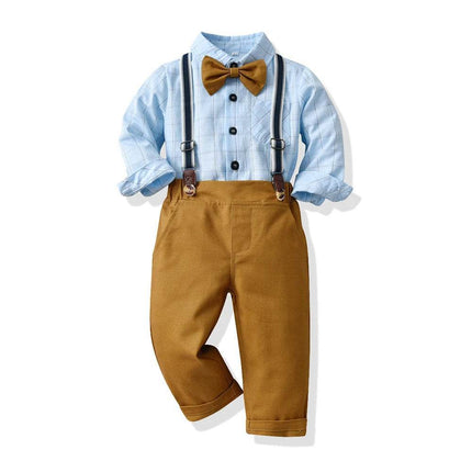 Baby Boy Plaid Blue Gentleman Outfit - Gentleman Outfit - Top and top - Mad Fly Essentials