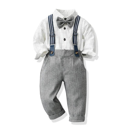Baby Boy Plaid Blue Gentleman Outfit - Gentleman Outfit - Top and top - Mad Fly Essentials