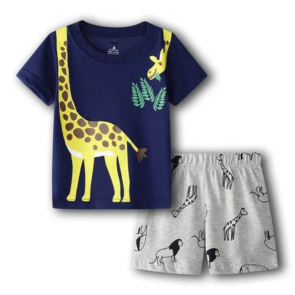 Baby Boy Plaid European Dinosaur Sleepwear Pajama Set - Pajama Set - Hooyi - Mad Fly Essentials