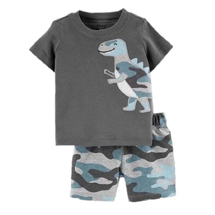 Baby Boy Plaid European Dinosaur Pajama Set - Mad Fly Essentials