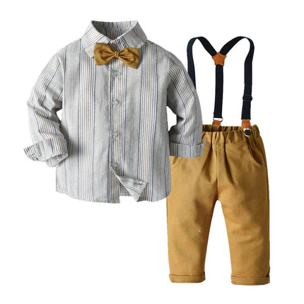 Baby Boy Plaid Top Pants Suspender Gentleman Outfit - Gentleman Outfit - Top and top - Mad Fly Essentials