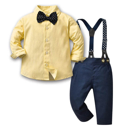 Baby Boy Plaid Top Pants Suspender Gentleman Outfit - Gentleman Outfit - Top and top - Mad Fly Essentials