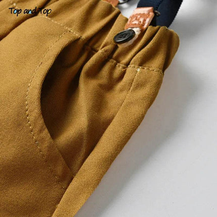 Baby Boy Plaid Top Pants Suspender Gentleman Outfit - Gentleman Outfit - Top and top - Mad Fly Essentials