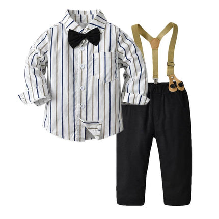 Baby Boy Plaid Top Pants Suspender Gentleman Outfit - Gentleman Outfit - Top and top - Mad Fly Essentials
