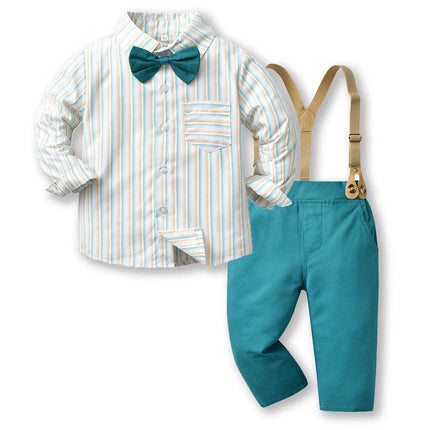 Baby Boy Plaid Top Pants Suspender Gentleman Outfit - Gentleman Outfit - Top and top - Mad Fly Essentials