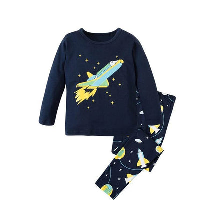 Baby Boy Rocket Space Sleepwear Pajama Set - Pajama Set - Hooyi - Mad Fly Essentials
