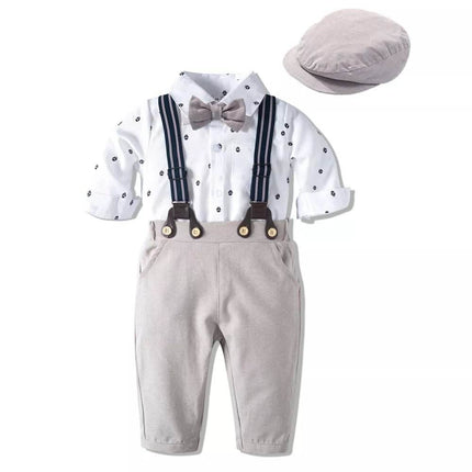 Baby Boy Romper Vest Hat Formal Gentleman Outfit - Gentleman Outfit - Kabeier - Mad Fly Essentials
