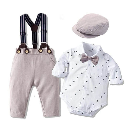 Baby Boy Romper Vest Hat Formal Gentleman Outfit - Gentleman Outfit - Kabeier - Mad Fly Essentials