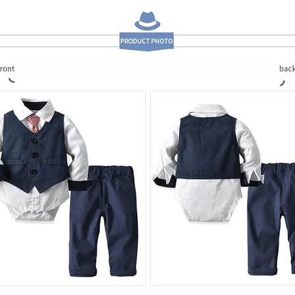 Baby Boy Romper Vest Hat Formal Outfits - Mad Fly Essentials